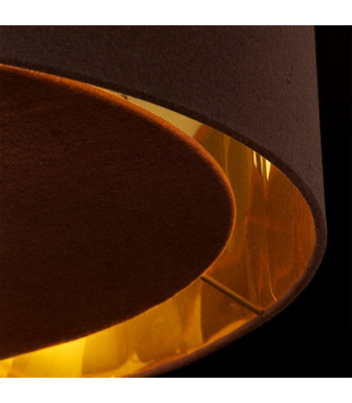 Balance 1 Light Round Ceiling Pendant Brown Brass E27-4