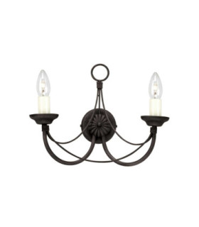 Carisbrooke 2 Light Indoor Wall Light Black - Glass Shade Not Included E14-1