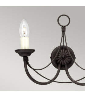 Carisbrooke 2 Light Indoor Wall Light Black - Glass Shade Not Included E14-2
