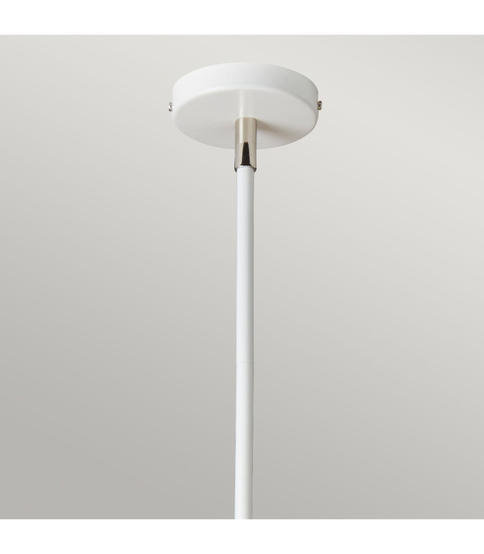 Balance 5 Light Multi Arm Ceiling Pendant Light White Polished Nickel E27-2