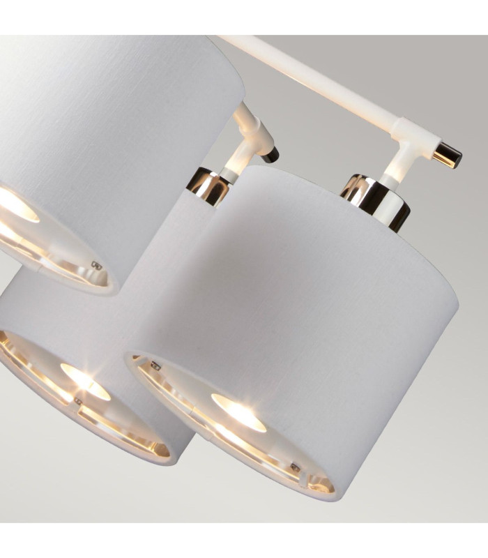 Balance 5 Light Multi Arm Ceiling Pendant Light White Polished Nickel E27-5