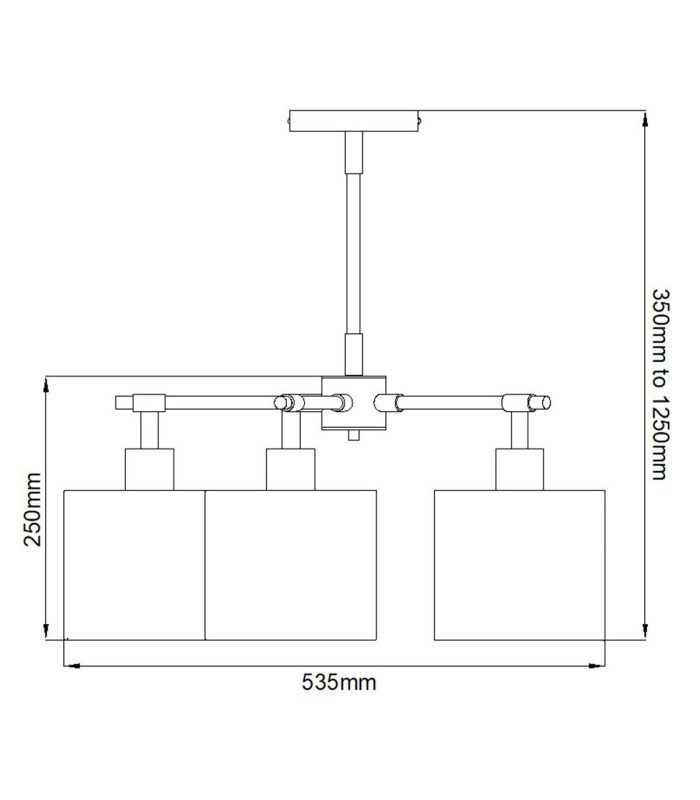 Balance 5 Light Multi Arm Ceiling Pendant Light White Polished Nickel E27-6