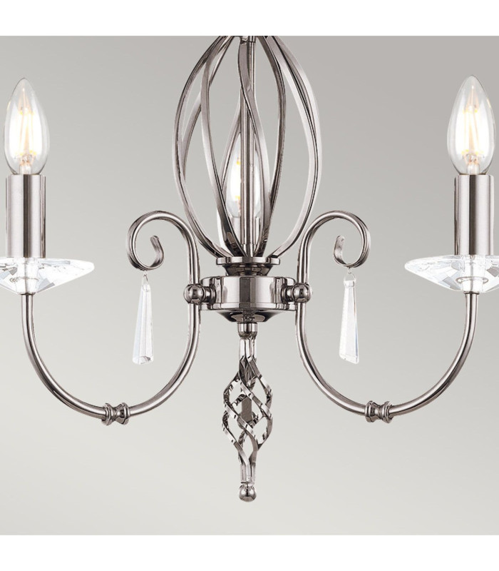 Aegean Chandelier 3 Light Polished Nickel Finish E14-3