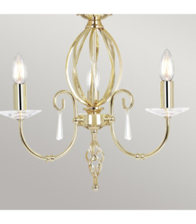 Aegean Chandelier 3 Light Polished Brass Finish E14-2