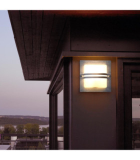 Bern 1 Light Outdoor Frosted Wall Light Galvanised IP65 E27-2