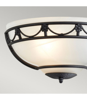 Carisbrooke 1 Light Indoor Wall Uplighters Black E27-2