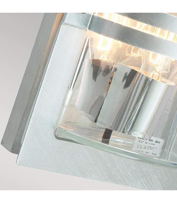 Basel 1 Light Outdoor Flush Wall Light Galvanised IP54 E27-6