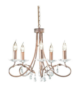Christina 5 Light Chandelier Silver Gold Finish E14-1