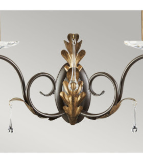 Amarilli 2 Light Indoor Candle Wall Light Gold Floral Leaves Design  E14-2