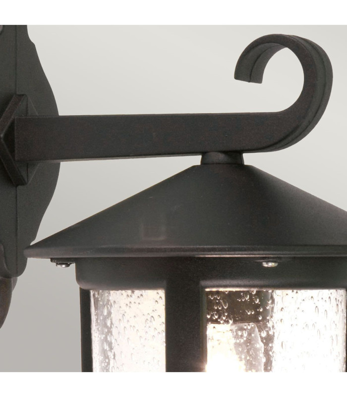 Hereford 1 Light Outdoor Wall Lantern Light Black IP43 E27-2