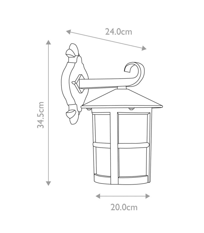 Hereford 1 Light Outdoor Wall Lantern Light Black IP43 E27-5