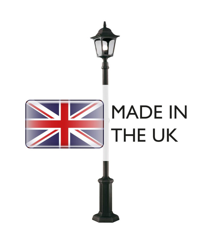 Chapel 1 Light Outdoor Lamp Post Black IP44 E27-4