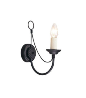 Carisbrooke 1 Light Indoor Candle Wall Light Black E14-1