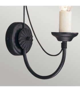 Carisbrooke 1 Light Indoor Candle Wall Light Black E14-2