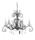 Amarilli 5 Light Chandelier Black Silver Floral Leaves Design  E14-1