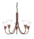 Emily 5 Light Multi Arm Chandelier Copper Finish E14-1