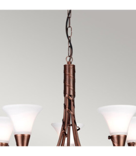 Emily 5 Light Multi Arm Chandelier Copper Finish E14-2