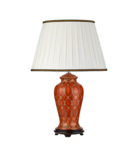 Datai Traditional Terracotta Oriental Ceramic Table Lamp Ivory Cotton Shade-1