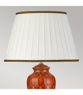Datai Traditional Terracotta Oriental Ceramic Table Lamp Ivory Cotton Shade-2