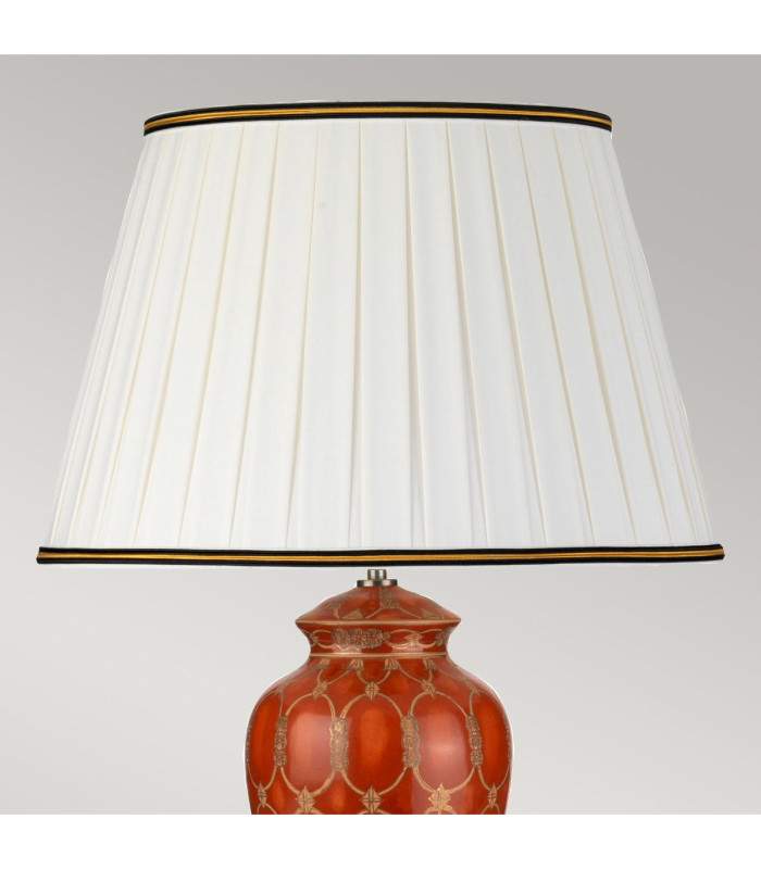 Datai Traditional Terracotta Oriental Ceramic Table Lamp Ivory Cotton Shade-2
