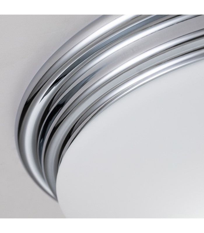 Brompton LED Bathroom Flush Mount Ceiling Light Polished Chrome IP44-2