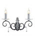 Amarilli 2 Light Indoor Candle Wall Light Black Floral Leaves Design  E14-1