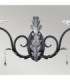 Amarilli 2 Light Indoor Candle Wall Light Black Floral Leaves Design  E14-2