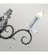 Amarilli 2 Light Indoor Candle Wall Light Black Floral Leaves Design  E14-3