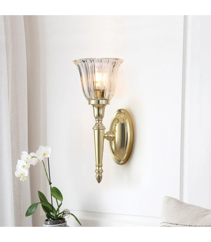 Dryden 1 Light Bathroom Wall Light Polished Brass IP44 G9-2