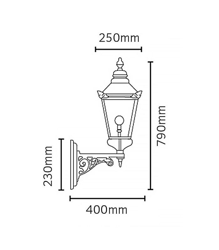 Chelsea 1 Light Outdoor Wall Lantern Light Copper IP44 E27-5