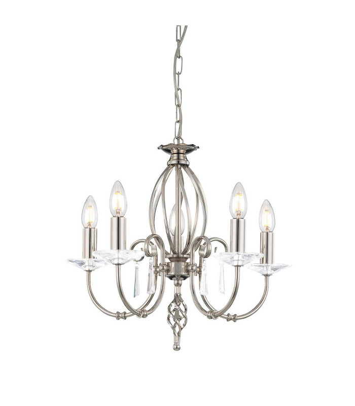 Aegean 5 Light Chandelier Polished Nickel Finish E14-1