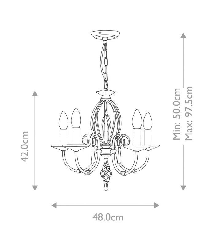 Aegean 5 Light Chandelier Polished Nickel Finish E14-4