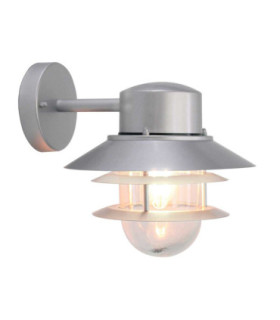 Copenhagen 1 Light Outdoor Wall Lantern Light Silver IP44 E27-1