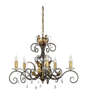 Amarilli 5 Light Chandelier Bronze Gold Floral Leaves Design  E14-1