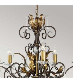 Amarilli 5 Light Chandelier Bronze Gold Floral Leaves Design  E14-2