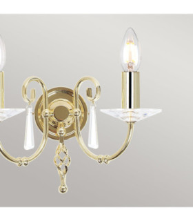 Aegean 2 Light Indoor Candle Wall Light Polished Brass E14-2