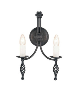 Belfry 2 Light Indoor Candle Wall Light Black E14-1