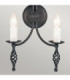 Belfry 2 Light Indoor Candle Wall Light Black E14-2