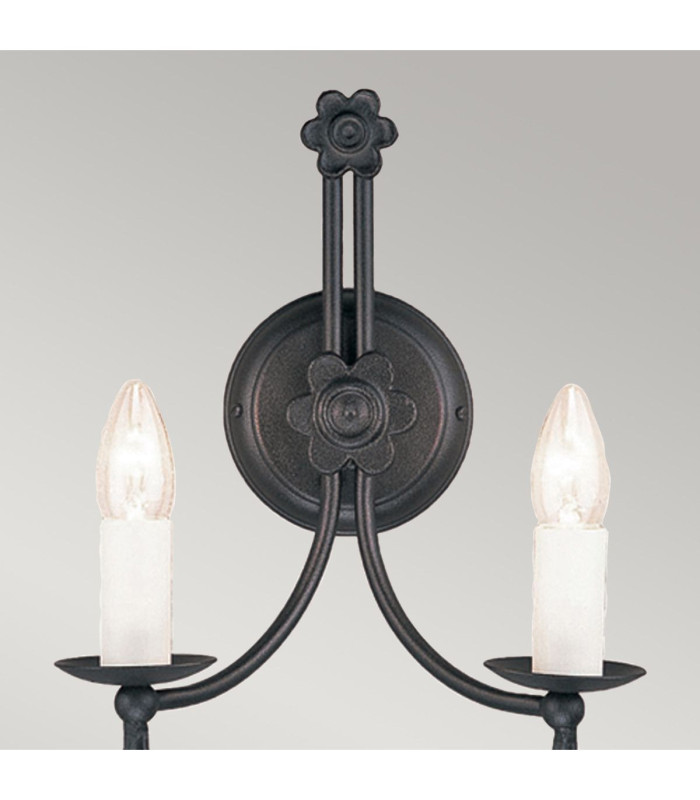Belfry 2 Light Indoor Candle Wall Light Black E14-3