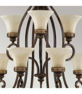 Drawing Room 9 Light Multi Arm Chandelier Walnut Finish E27-2