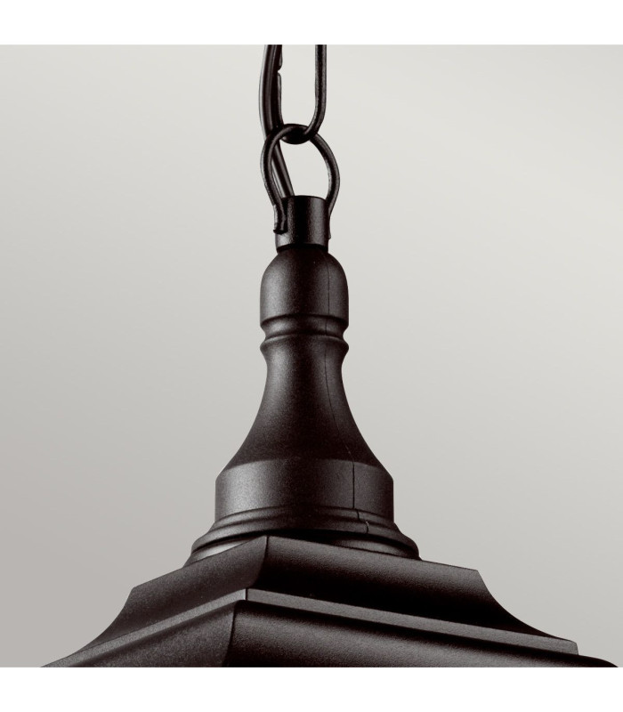 Kerry 1 Light Outdoor Coastal Ceiling Chain Lantern Black IP44 E27-2
