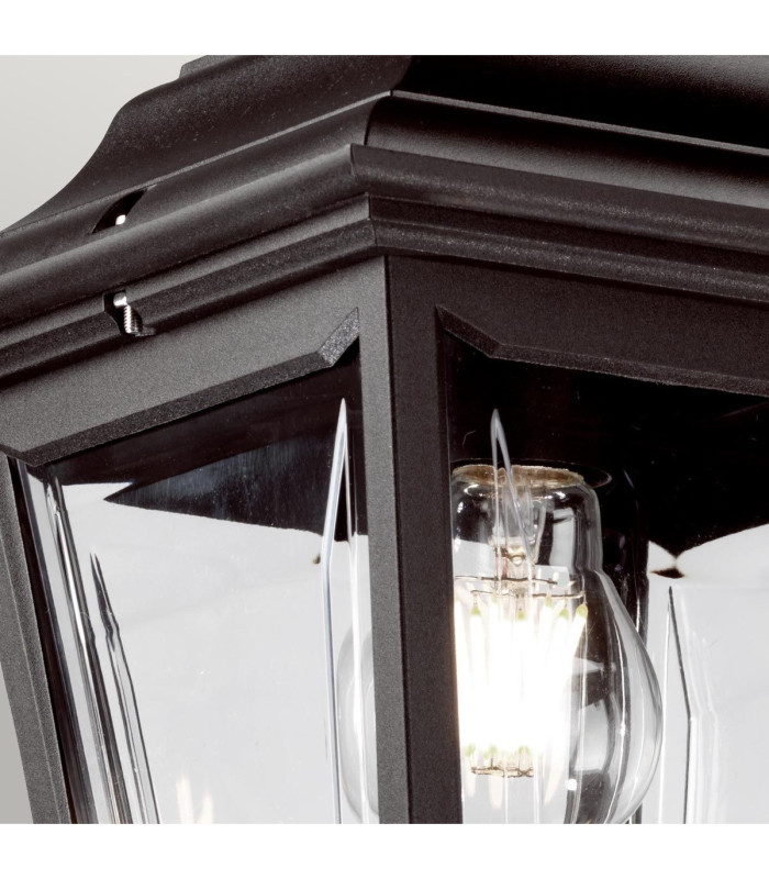 Kerry 1 Light Outdoor Coastal Ceiling Chain Lantern Black IP44 E27-3