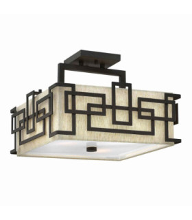 Lanza 3 Light Semi Flush Ceiling Light Oil Rubbed Bronze E27-1