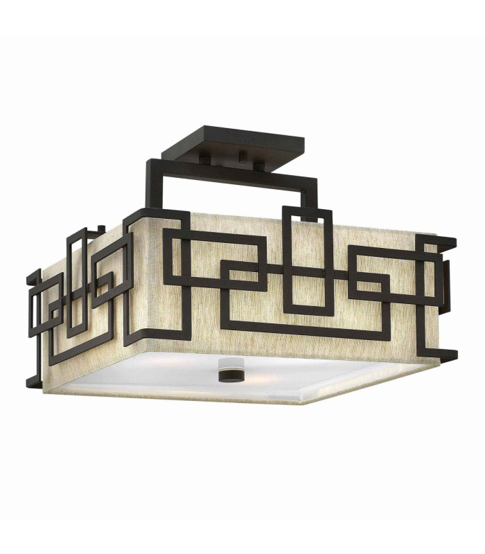 Lanza 3 Light Semi Flush Ceiling Light Oil Rubbed Bronze E27-1