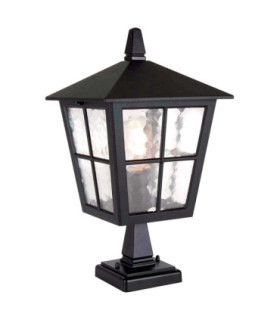 Canterbury 1 Light Outdoor Pedestal Lantern Black IP43 E27-1