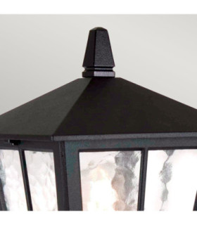 Canterbury 1 Light Outdoor Pedestal Lantern Black IP43 E27-2