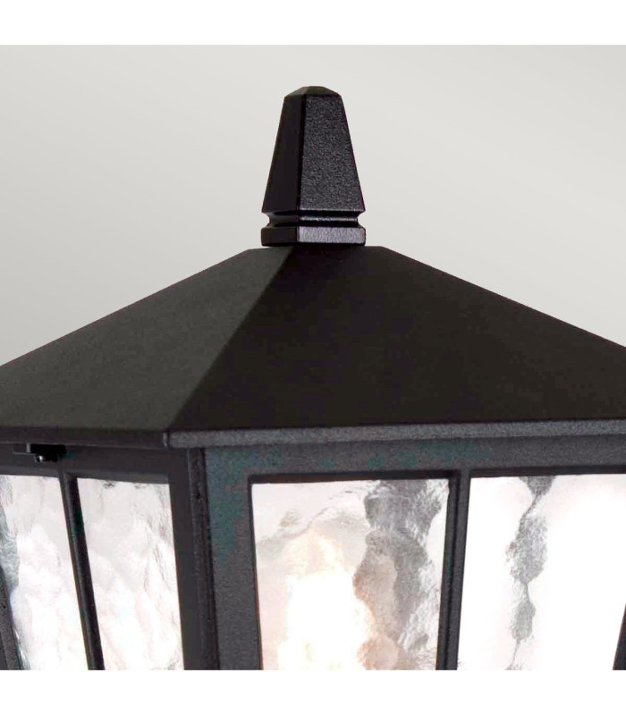 Canterbury 1 Light Outdoor Pedestal Lantern Black IP43 E27-2
