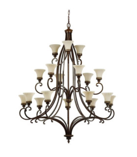 Drawing Room 18 Light Multi Arm Chandelier Walnut Finish E27-1