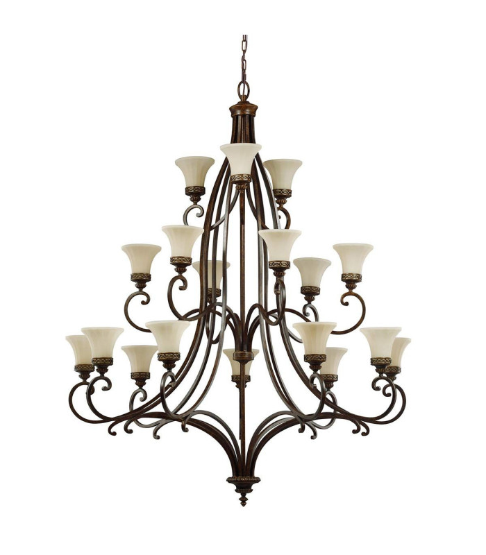Drawing Room 18 Light Multi Arm Chandelier Walnut Finish E27-1