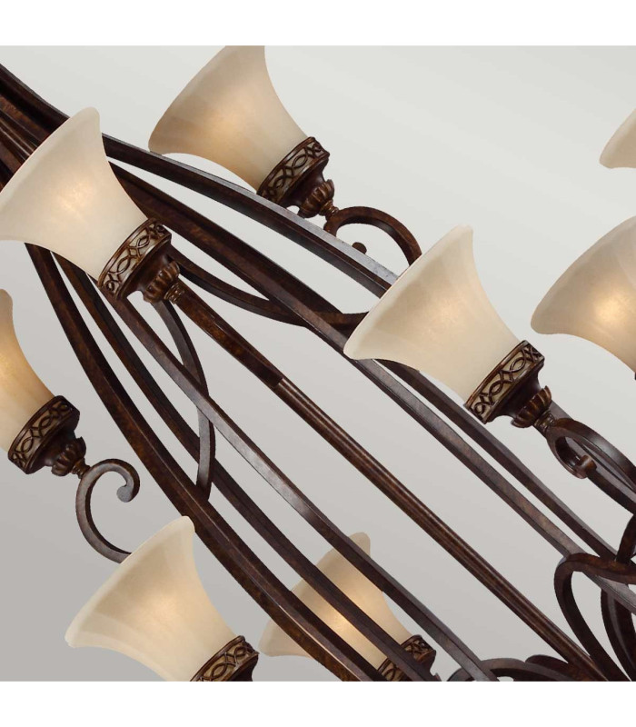 Drawing Room 18 Light Multi Arm Chandelier Walnut Finish E27-2